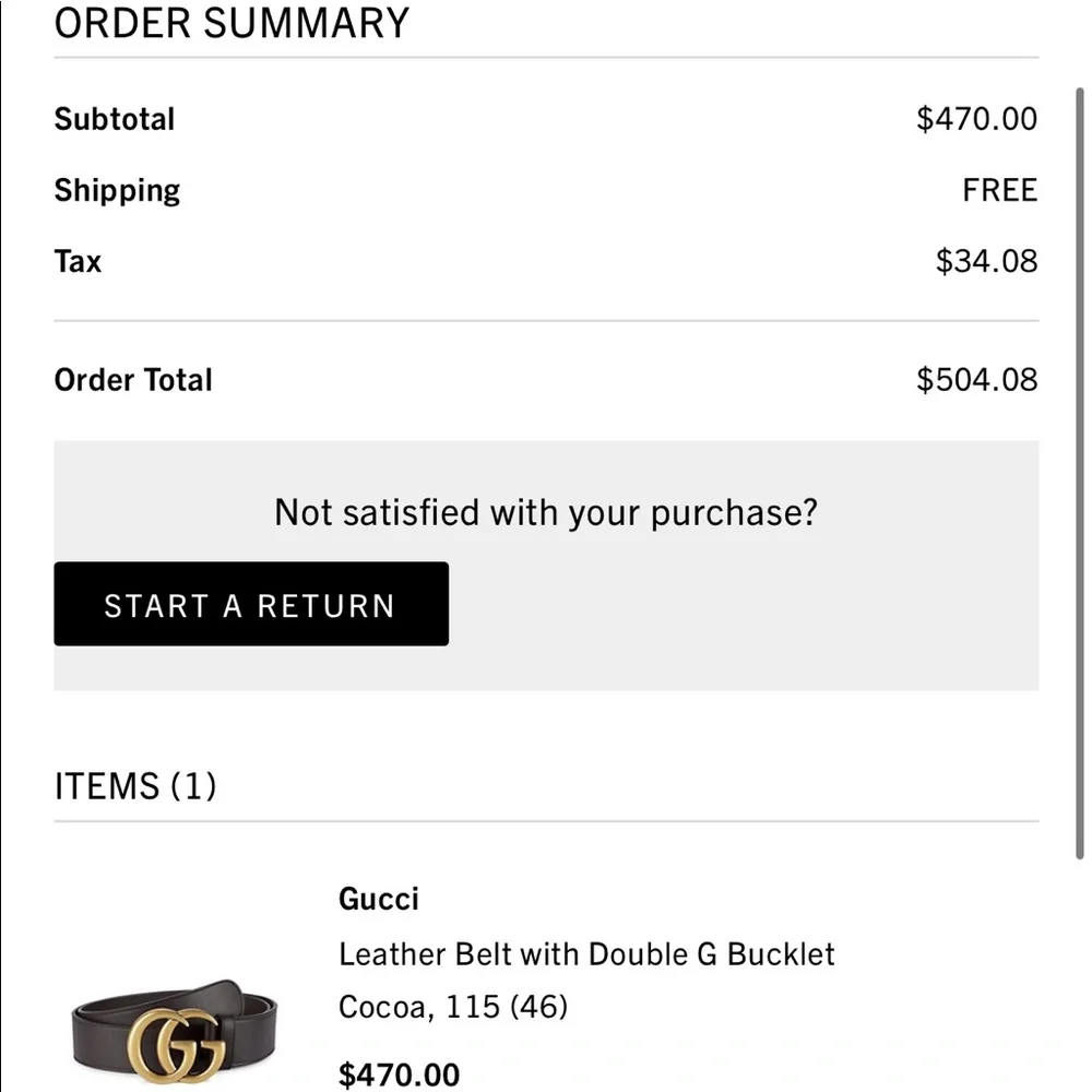 Authentic Gucci double G belt, worn once. Excellent used condition
